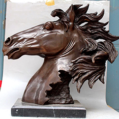 factory custom horse head bronze statue